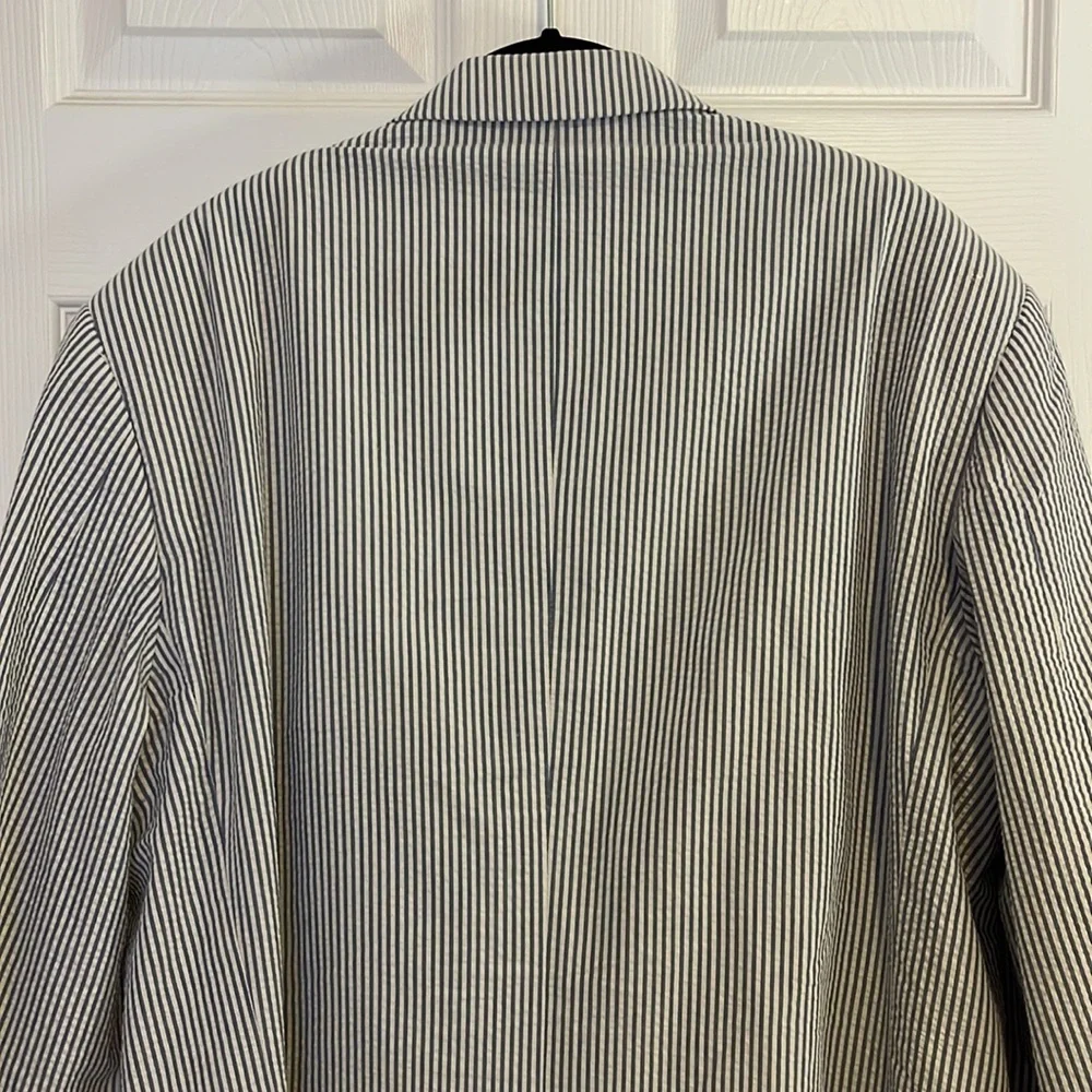 Brooks Brothers Men’s Light Blue & White Seersucker Blazer Sports Coat Jacket